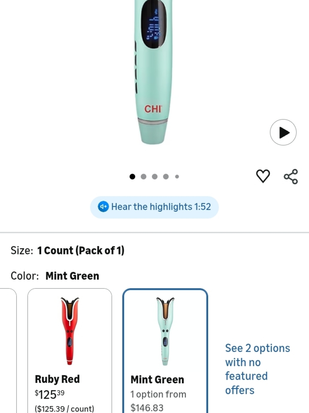 CHI Mint Green Automatic Curling Iron — Women Hair Tool